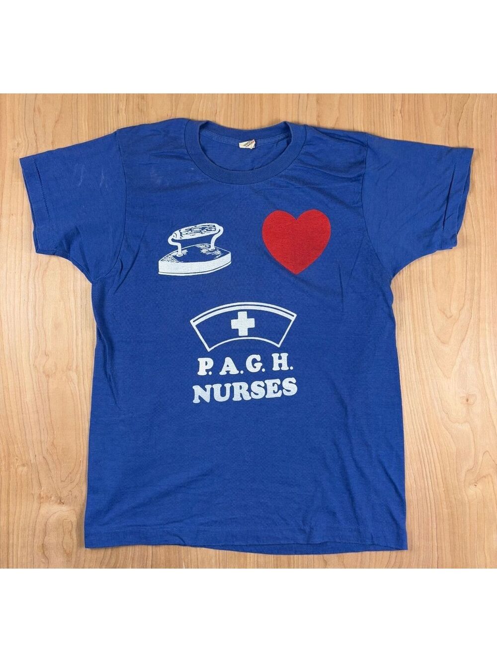 Vintage 80s I Love P.A.G.H. Nurses tshirt Port Arthur General Canada Ontario